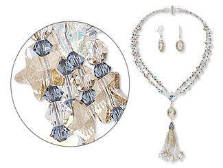 Double-Strand Necklace and Earring Set