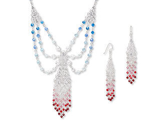 Triple-Strand Necklace and Earring Set 