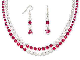 Double-Strand Necklace and Earring Set