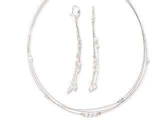 Triple-Strand Necklace and Earring Set