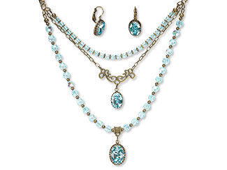 Triple-Strand Necklace and Earring Set