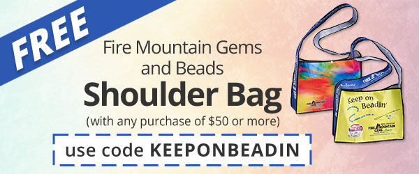 Free easy on the shoulder carry bag for shopping with any purchase of $50 or more. Use the code KEEPONBEADIN at checkout to claim offer.
