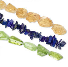 Peridot, lapis and citrine gemstones