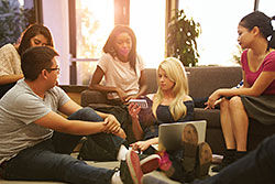 Group of young people sitting