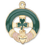 Claddagh enameled charm