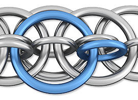 Linked jump rings