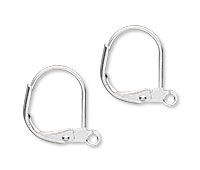 Silver-plated brass leverback ear wire