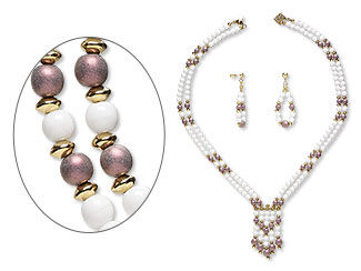 Double-Strand Necklace and Earrings Set
