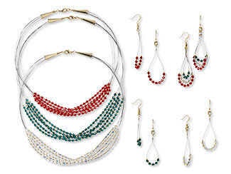 Multi-Strand Necklace and Earring Set