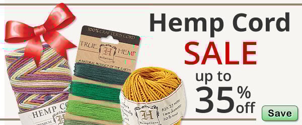 Save on our Hemp Cord Sale with discounts up to 35% off.
