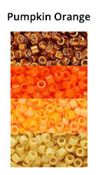 Pumpkin Orange Monochromatic Ombre seed beads