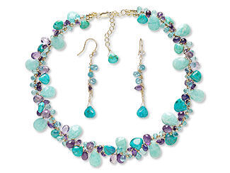 Double-Strand Necklace and Earring Set