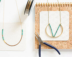Workstation with necklaces