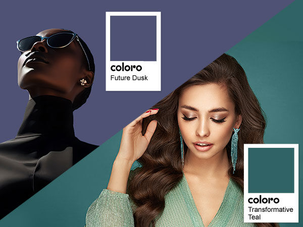 Future Dusk and Transformative teal color swatches