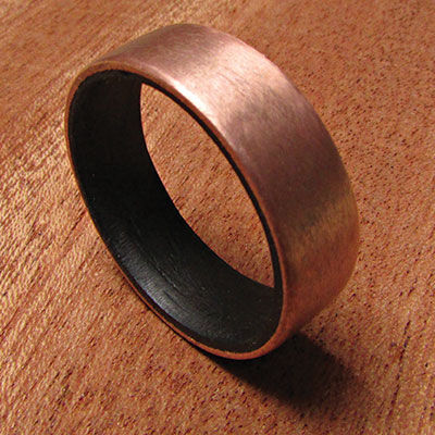 Brushed metal ring