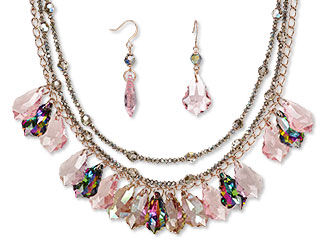 Triple-Strand Necklace and Earring Set