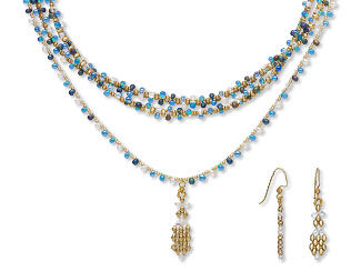 Triple-Strand Necklace and Earring Set