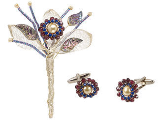 Boutonniere and Cuff Link Set