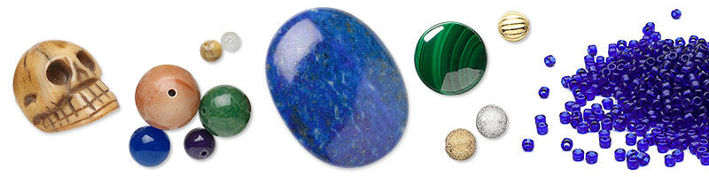 Beads, cabochons, seed beads
