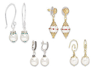 Four Pairs of Ornament-Style Earrings