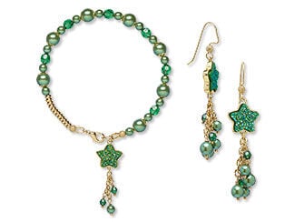 Design Idea P J 3 G - Preciosa Czech Crystal Beads, Crystal Passions&reg; Beads and Druzy Resin and Gold-Finished Brass Links