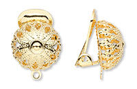 Gold-plated brass clip on earrings