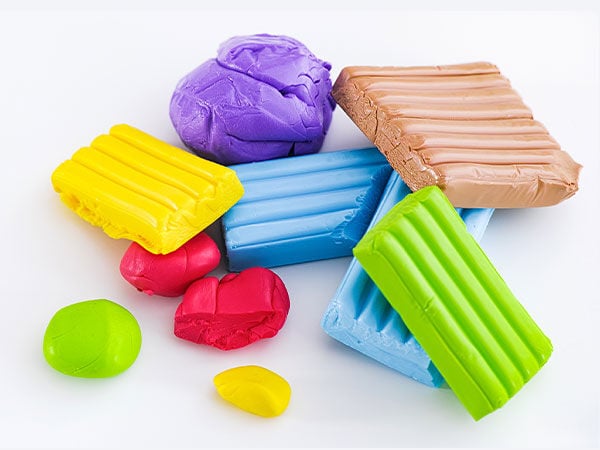 Pile of polymer clay colors