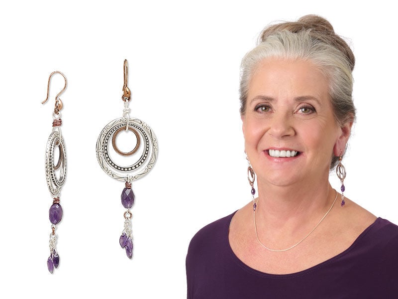 necklace and earrings with components