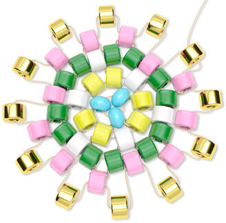 Adding in gold beads