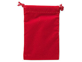 Red velveteen pouch