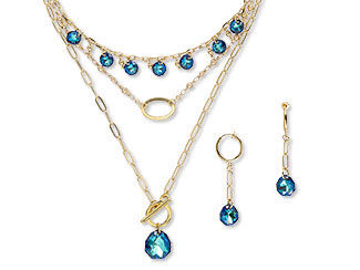 Triple-Strand Necklace and Earring Set