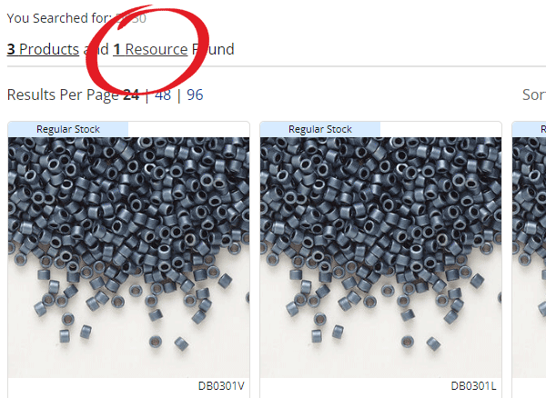 Step 2 Screenshot: Click on the Resource link on the search results page.
