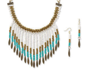 Bib-Style Necklace and Earring Set
