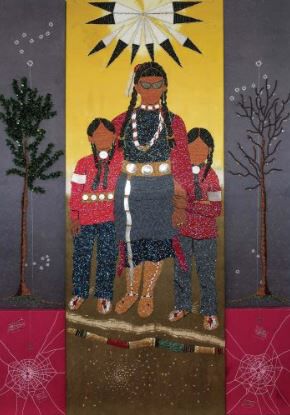 beaded figures of native people