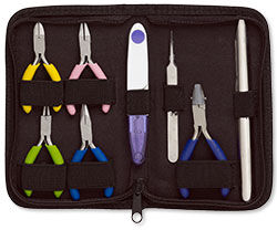 Plier set in a carrying case.