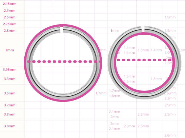 Charts Inside / Outside Diameter Comparison Fire Mountain Gems and