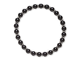 An image of a bracelet with black tourmaline beads
