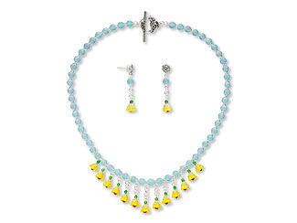 Bib-Style Necklace and Earring Set