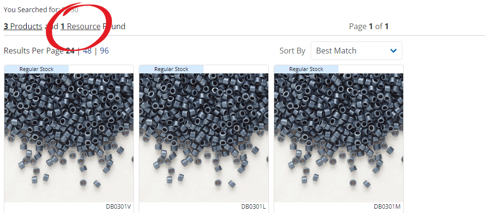 Step 2 Screenshot: Click on the Resource link on the search results page.