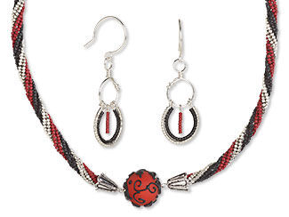 Single-Strand Necklace and Earrings Set