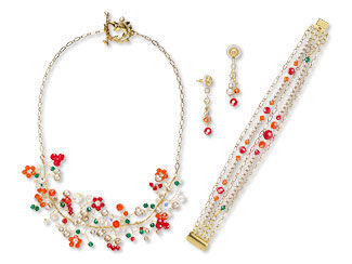 Single-Strand Necklace, Bracelet and Earring Set