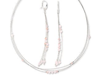 Triple-Strand Necklace and Earring Set
