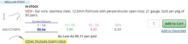 example of a product page with pricing