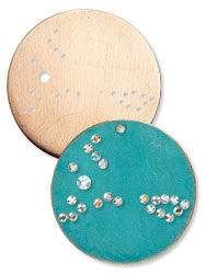Gold and teal pendants