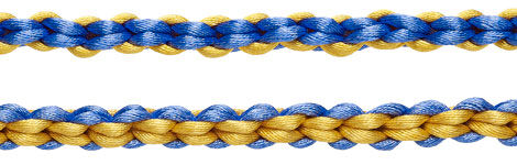 Yellow and blue square braids