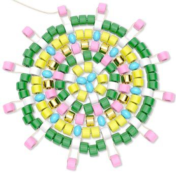 Adding on pink beads