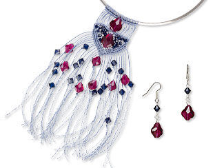 Bib-Style Necklace and Earring Set 