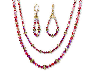Double-Strand Necklace and Earring Set