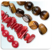 Red coral and tigereye beads