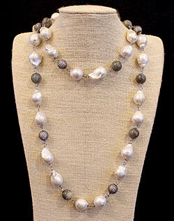 Necklace on a display
